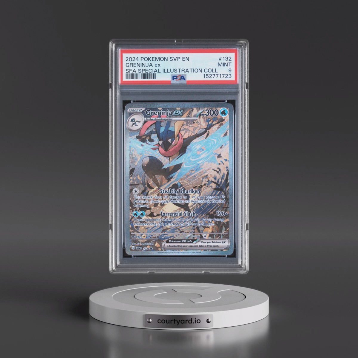 2024 Pokémon Svp EN-SV Black Star Promo #132 Greninja EX - Holo Shrouded Fable Special Illustration Collection (PSA 9 MINT)
