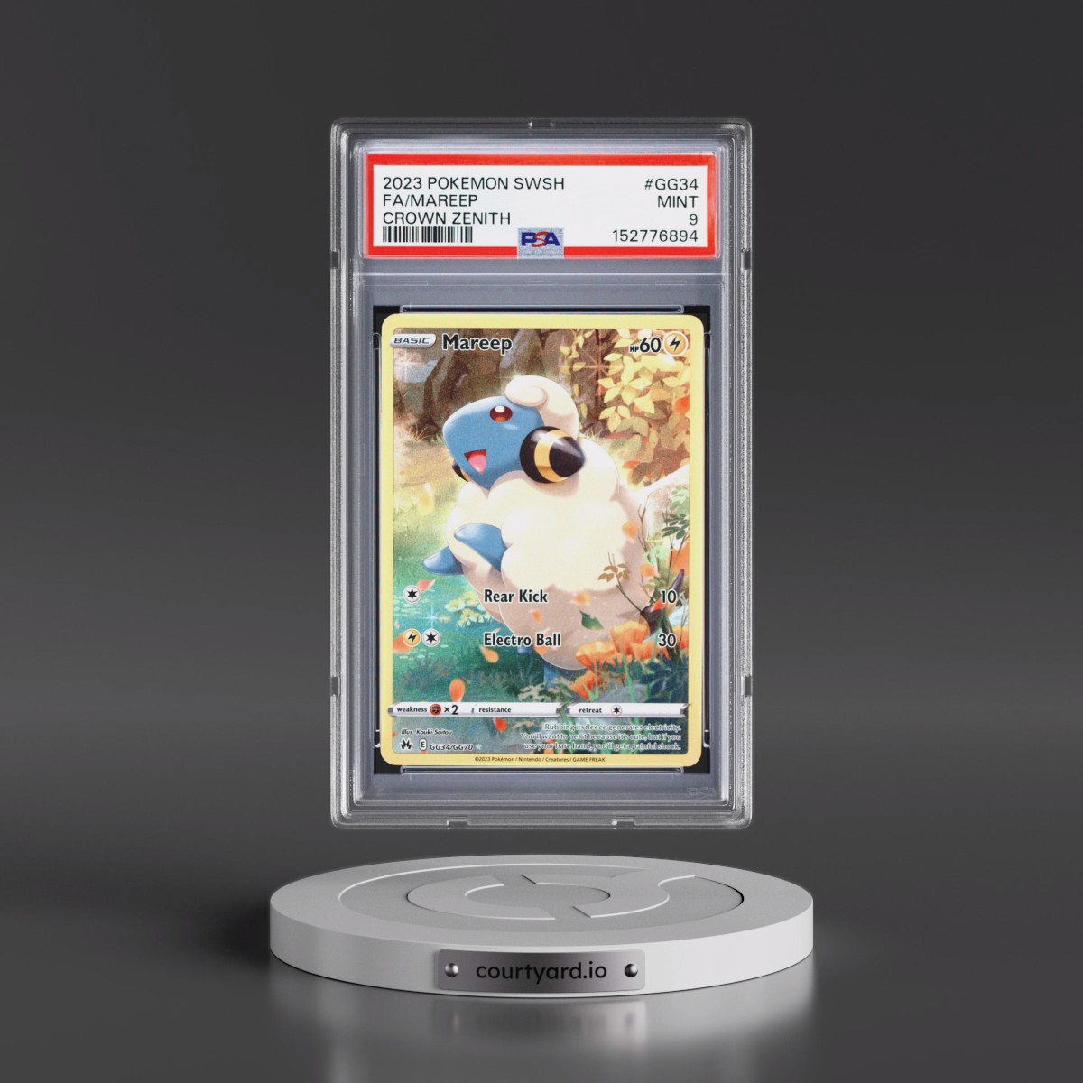 2023 Pokémon Sword and Shield Crown Zenith #GG34 Mareep - Full Art (PSA 9 MINT)