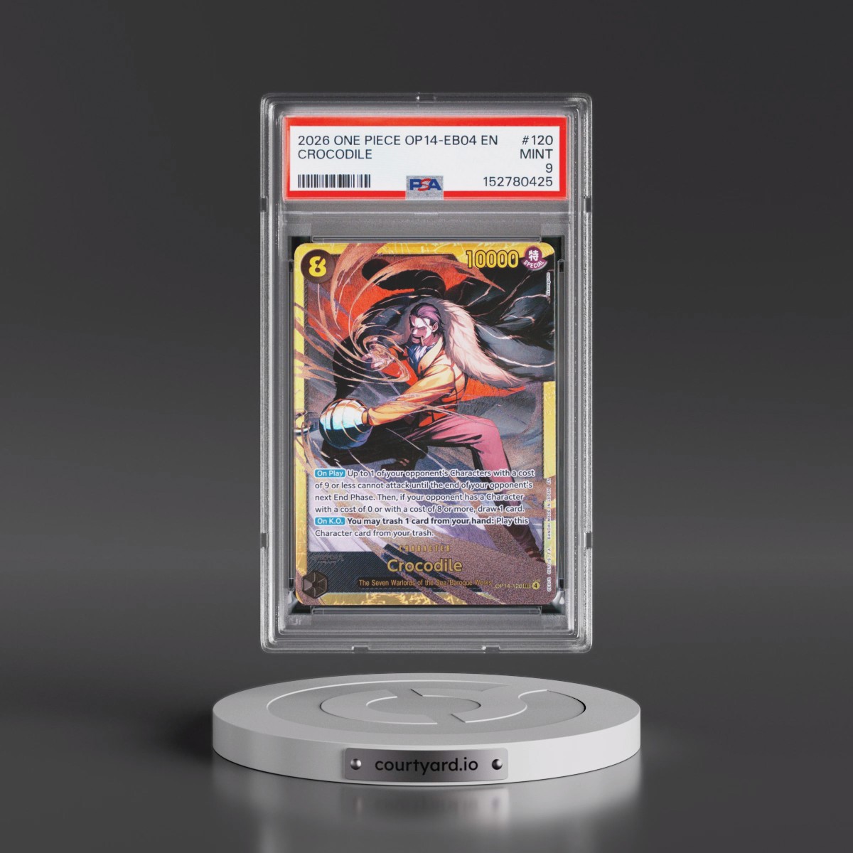 2026 One Piece OP14-EB04-the Azure Sea's Seven #120 Crocodile (PSA 9 MINT)