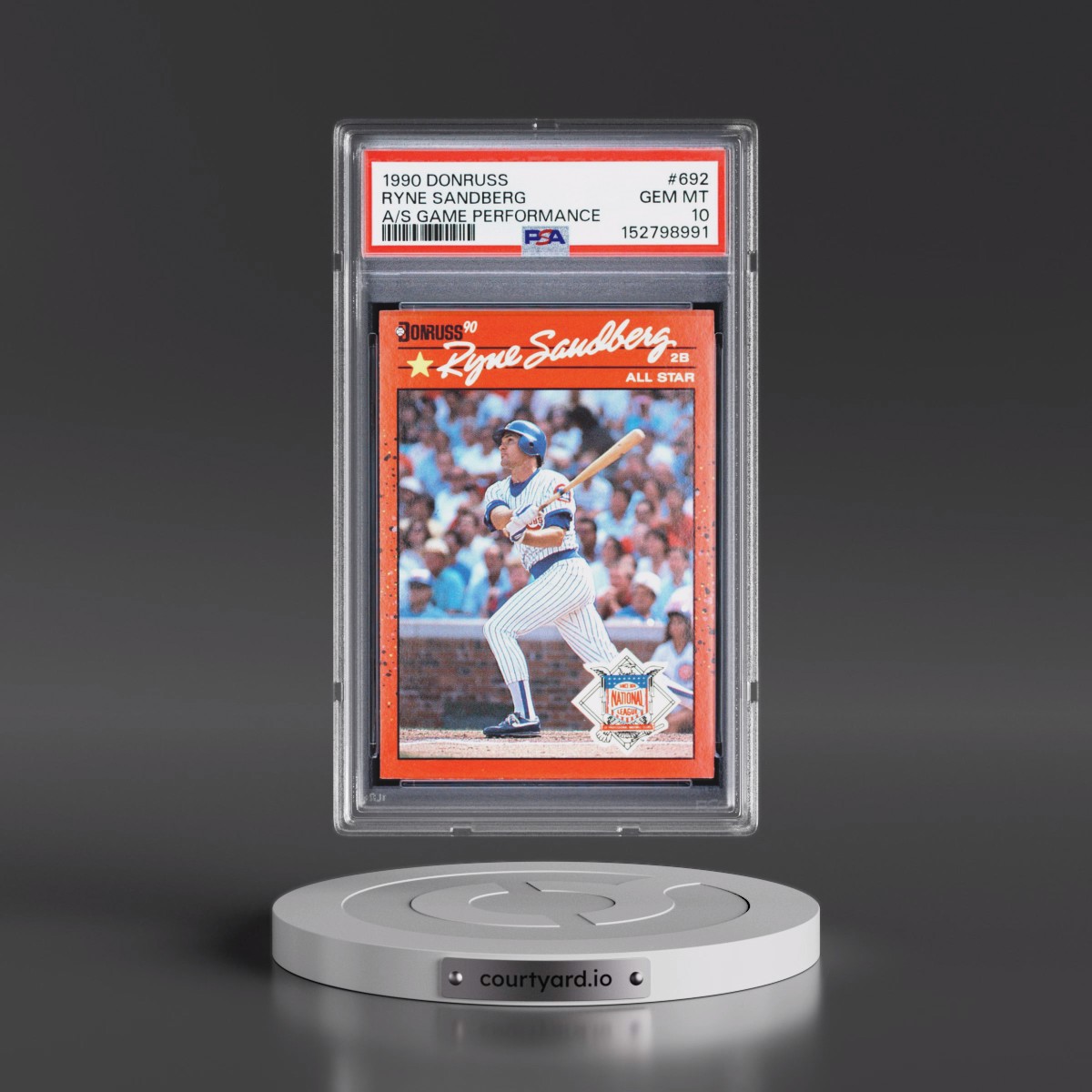 1990 Donruss #692 Ryne Sandberg - All-Star Game Performance (PSA 10 GEM MINT)