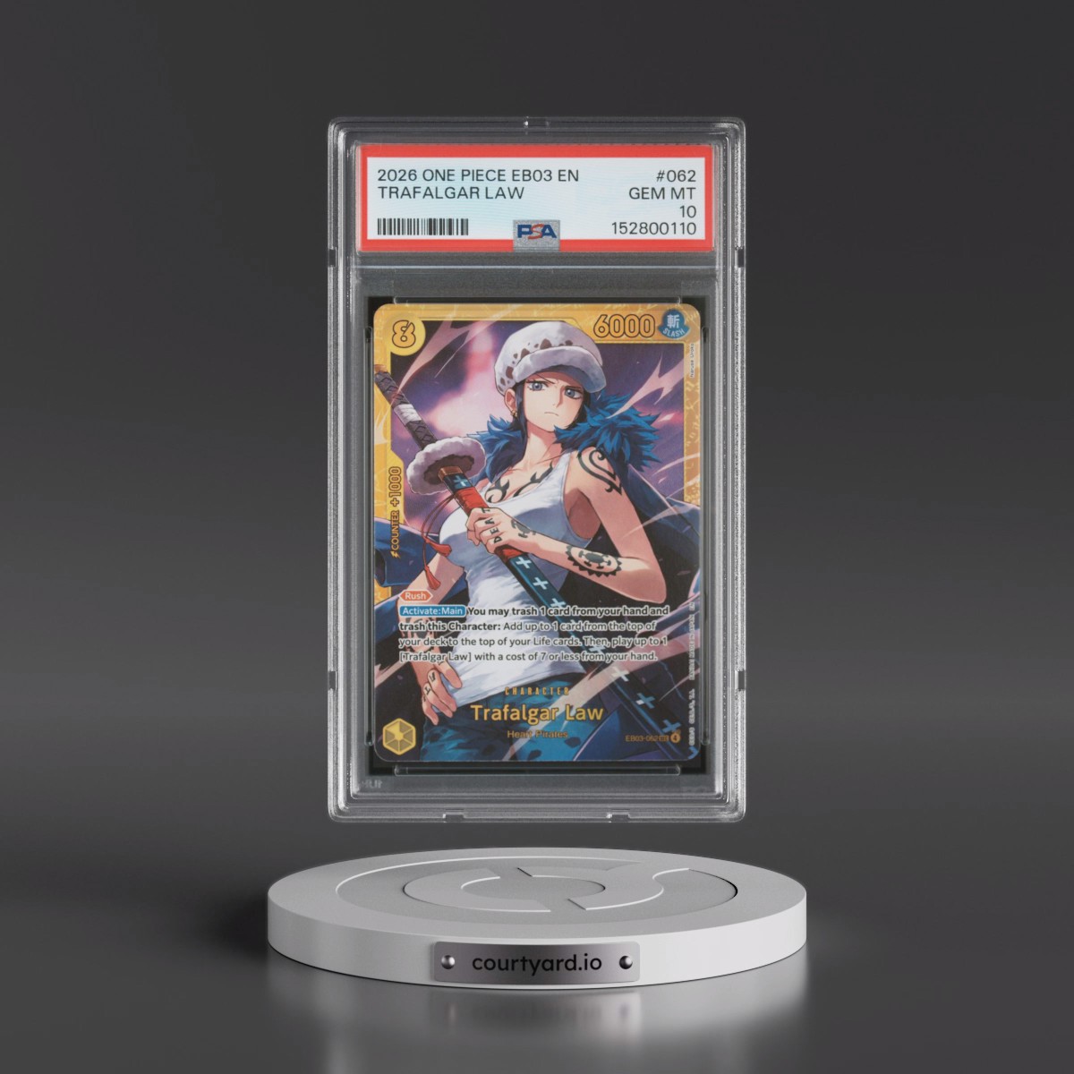 2026 One Piece EB03-Extra Booster -One Piece Heroines Edition #062 Trafalgar Law (PSA 10 GEM MINT)