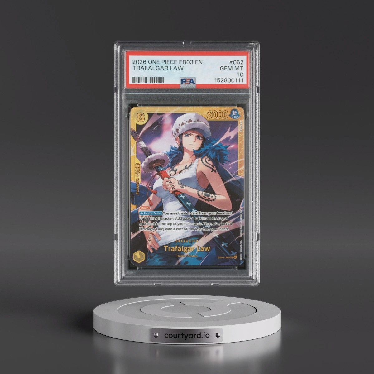 2026 One Piece EB03-Extra Booster -One Piece Heroines Edition #062 Trafalgar Law (PSA 10 GEM MINT)