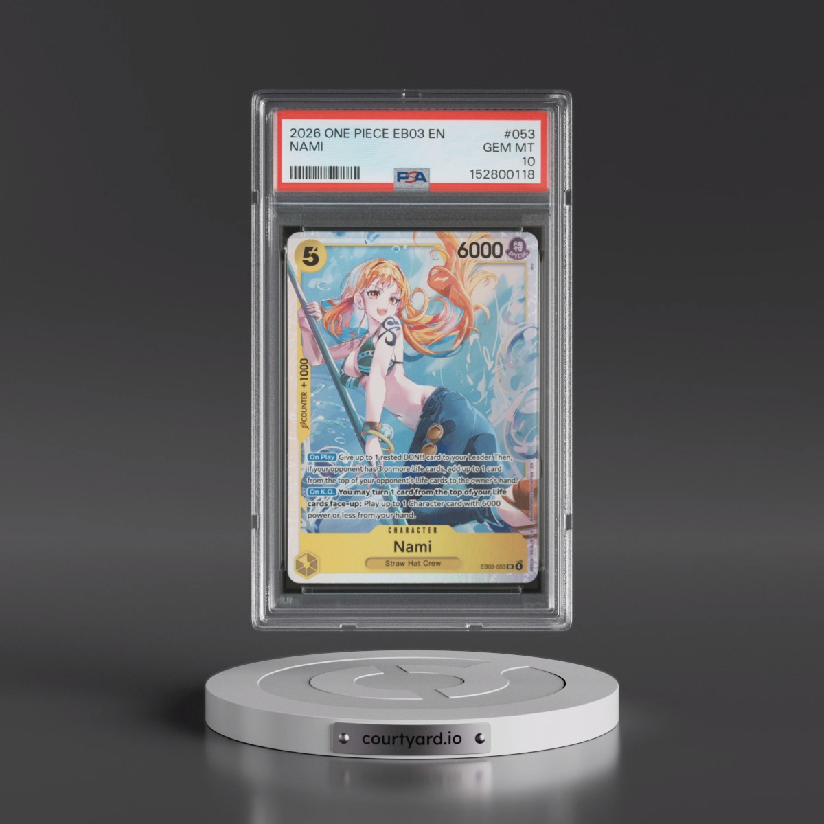 2026 One Piece EB03-Extra Booster -One Piece Heroines Edition #053 Nami (PSA 10 GEM MINT)