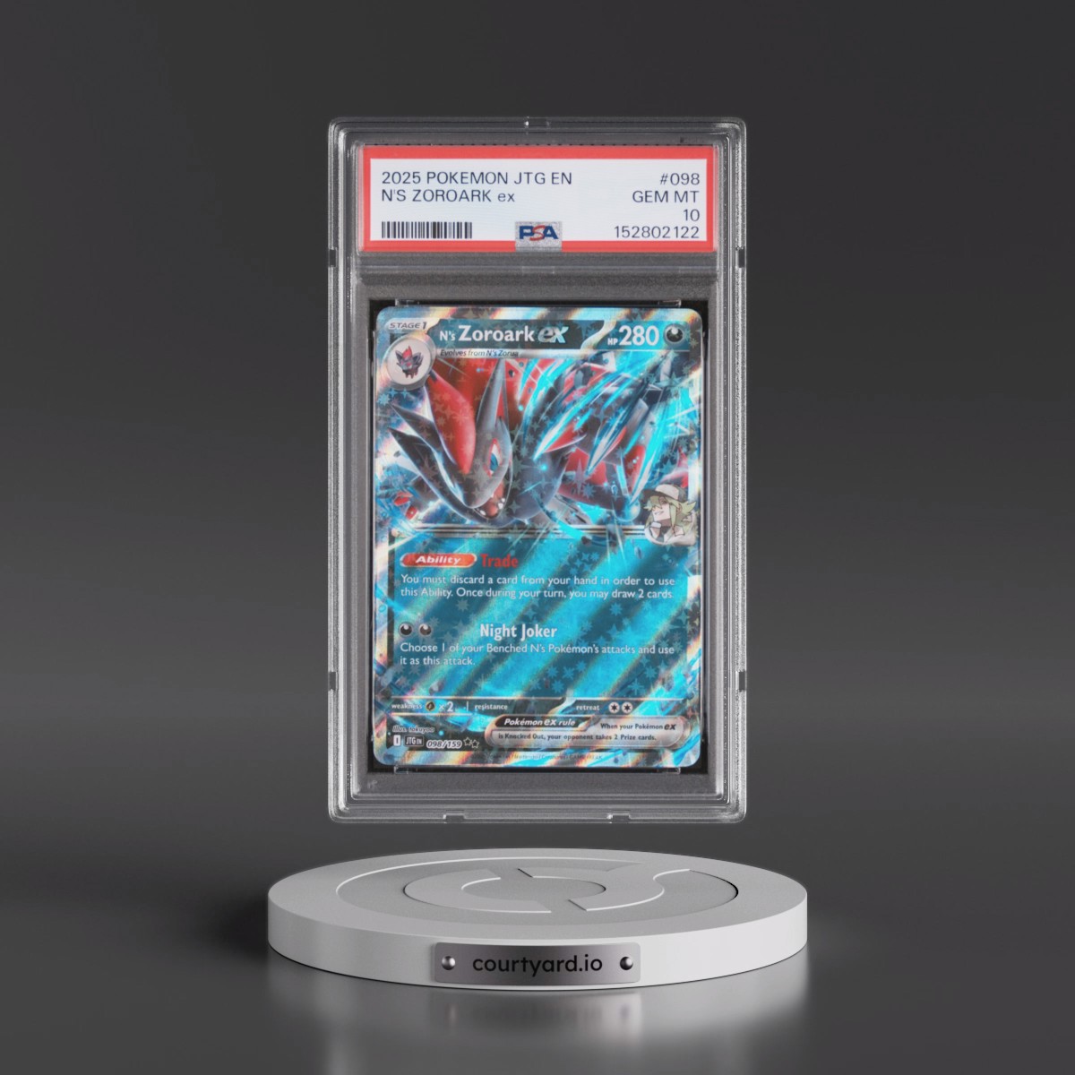 2025 Pokémon Jtg EN-Journey Together #098 N's Zoroark EX - Holo (PSA 10 GEM MINT)