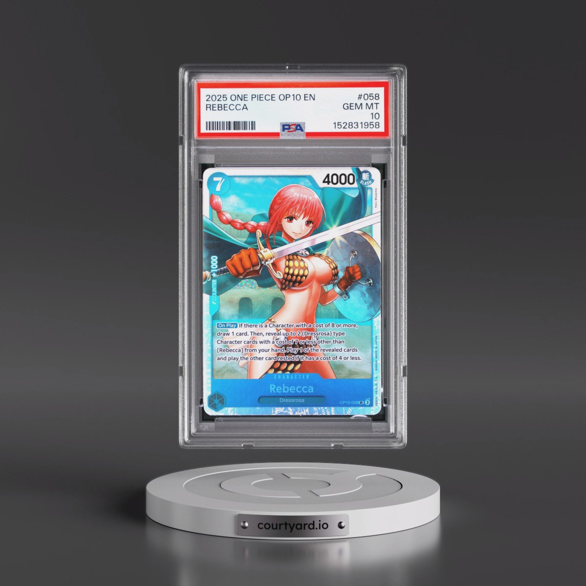 2025 One Piece OP10-Royal Blood #058 Rebecca (PSA 10 GEM MINT)