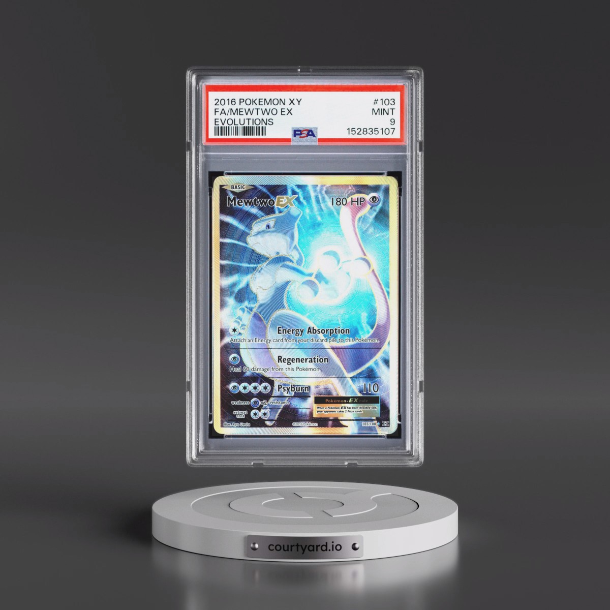 2016 Pokémon XY Evolutions #103 Mewtwo EX - Holo Full Art (PSA 9 MINT)