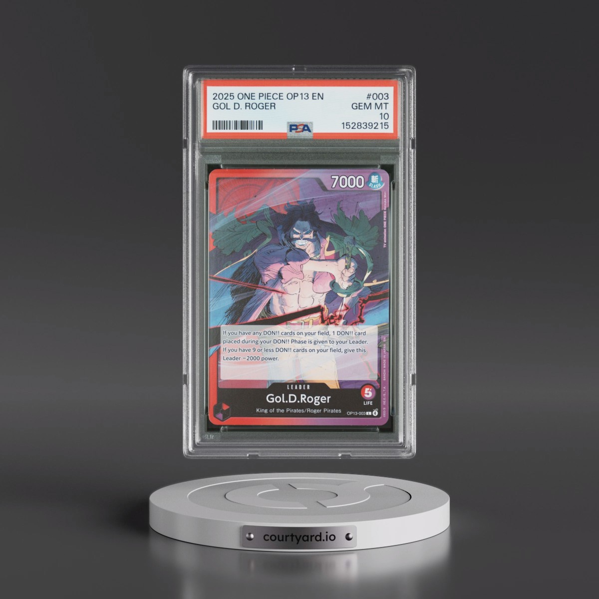 2025 One Piece OP13-Carrying on His Will #003 Gol D. Roger (PSA 10 GEM MINT)
