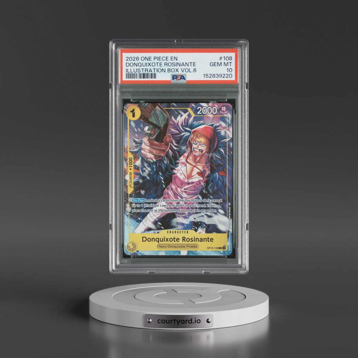 2026 One Piece Promos #108 Donquixote Rosinante - Illustration Box Vol.6 (PSA 10 GEM MINT)