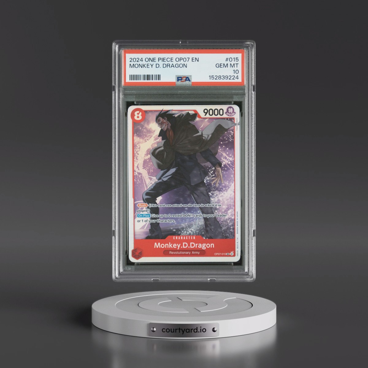 2024 One Piece OP07-500 Years in the Future #015 Monkey D. Dragon (PSA 10 GEM MINT)