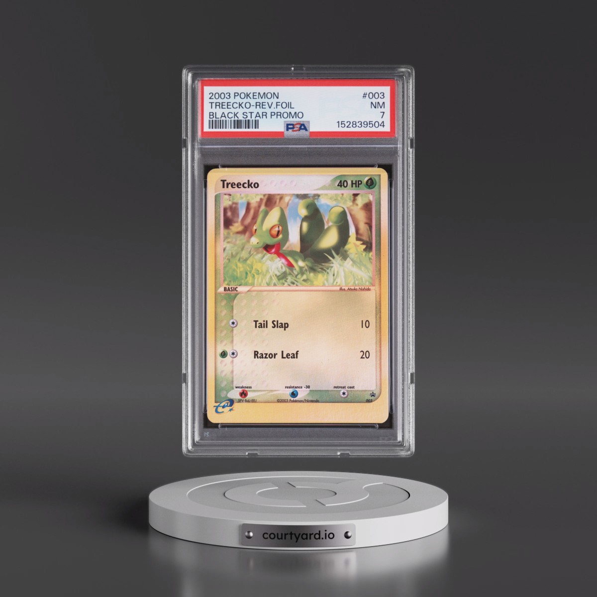 2003 Pokémon Black Star Promo #003 Treecko - Reverse Foil (PSA 7 NM)