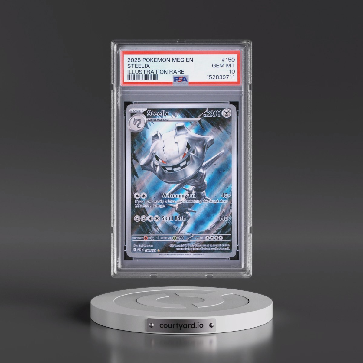 2025 Pokémon Meg EN-Mega Evolution #150 Steelix - Illustration Rare (PSA 10 GEM MINT)