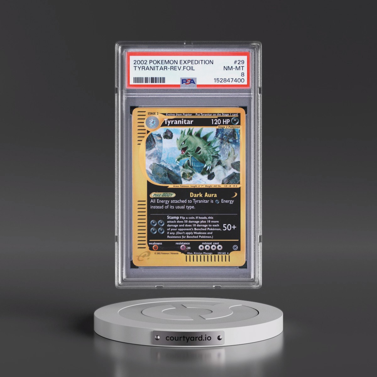 2002 Pokémon Expedition #29 Tyranitar - Reverse Foil (PSA 8 NM-MT)