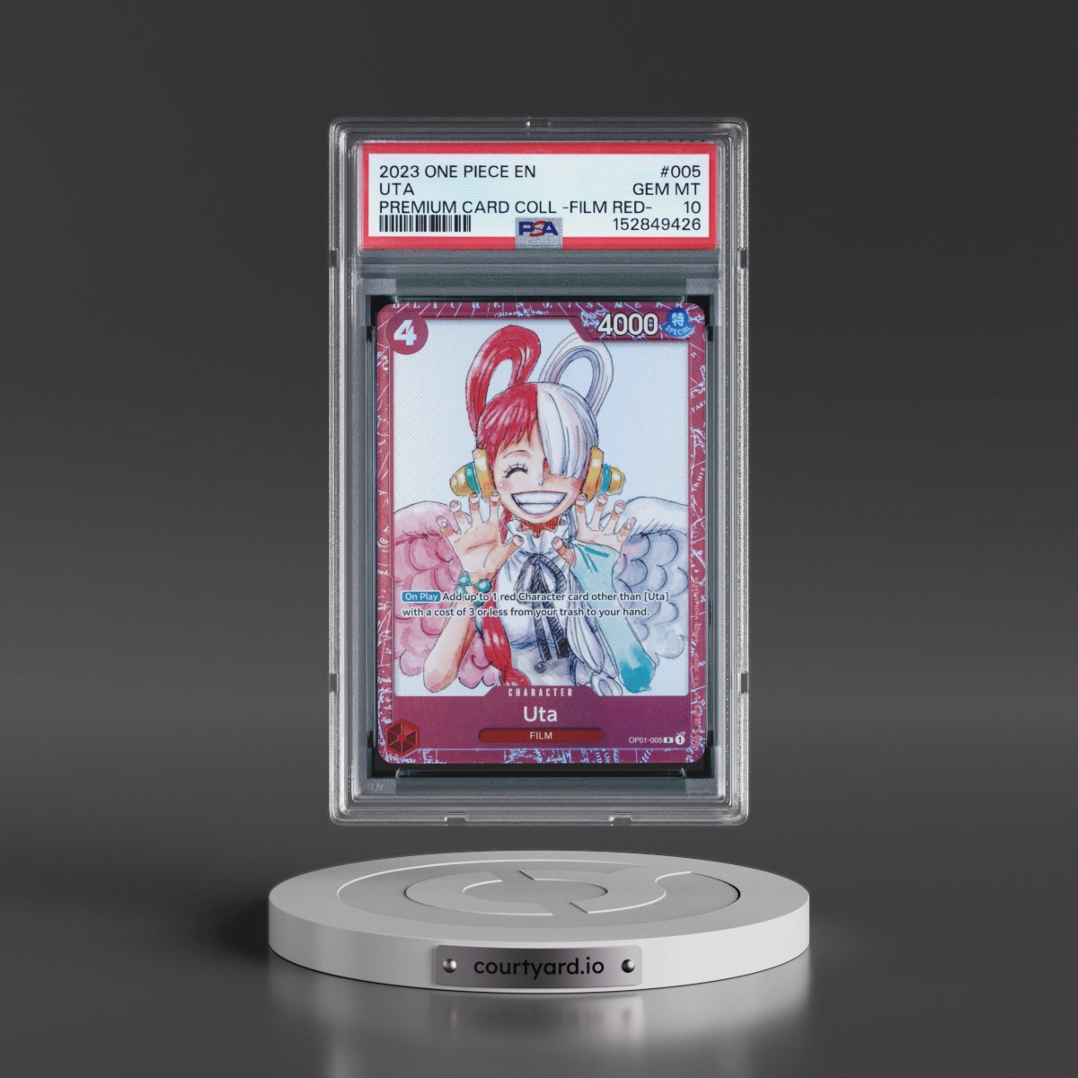 2023 One Piece Premium Card Collection -One Piece Film Red #005 Uta (PSA 10 GEM MINT)