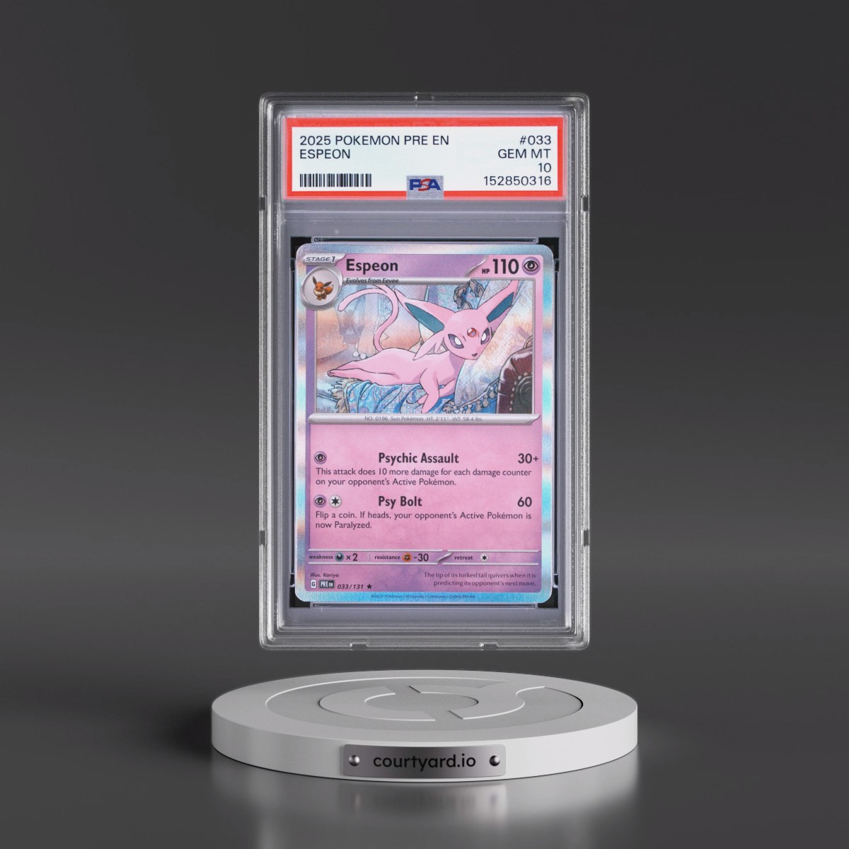 2025 Pokémon Pre EN-Prismatic Evolutions #033 Espeon (PSA 10 GEM MINT)