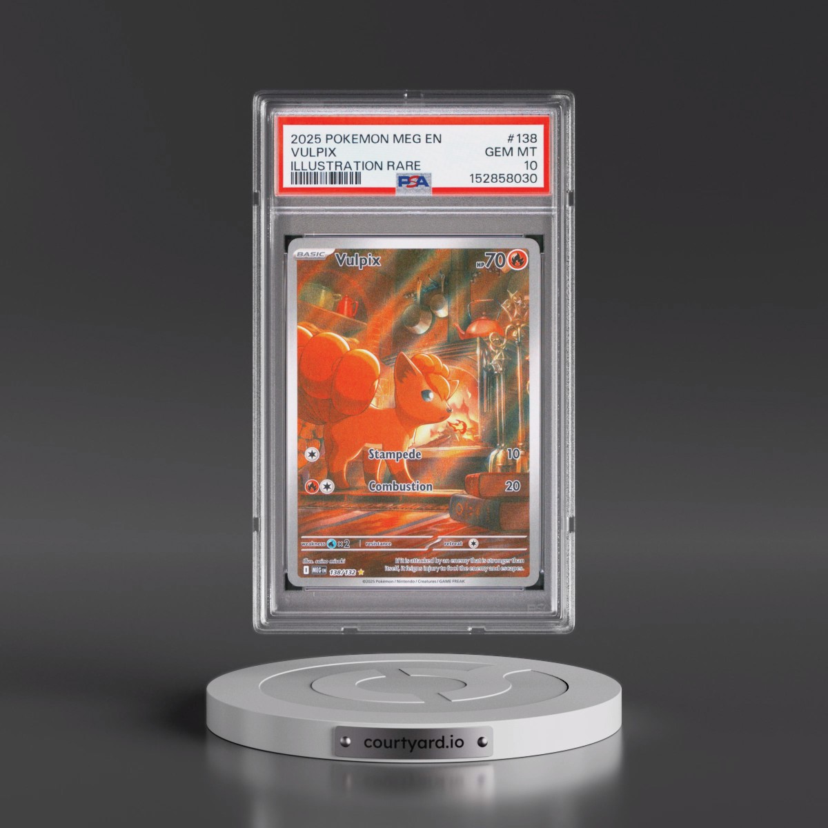 2025 Pokémon Meg EN-Mega Evolution #138 Vulpix - Illustration Rare (PSA 10 GEM MINT)
