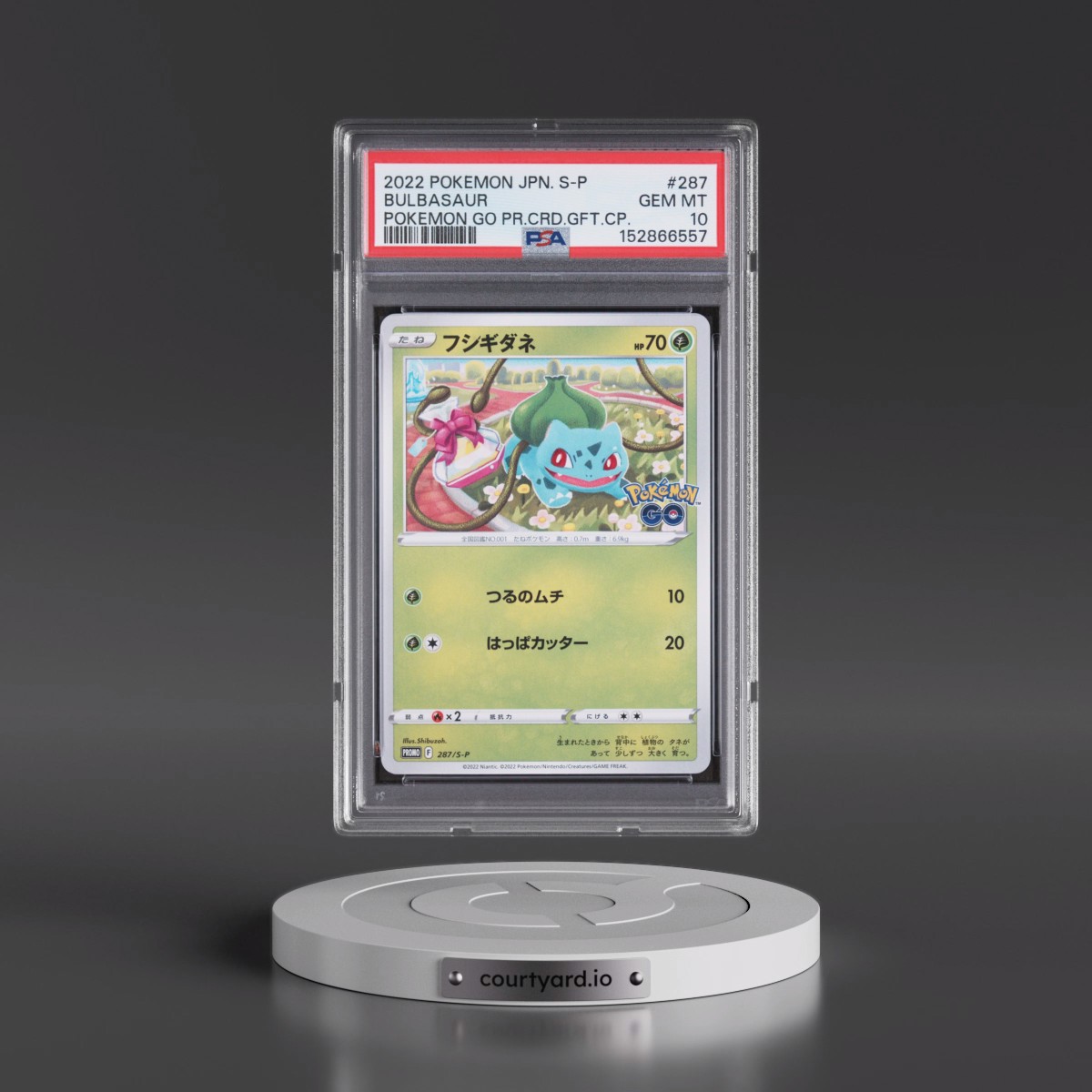 2022 Pokémon S Promo #287 Bulbasaur - Pokemon Go Promo Card Gift Campaign (PSA 10 GEM MINT)