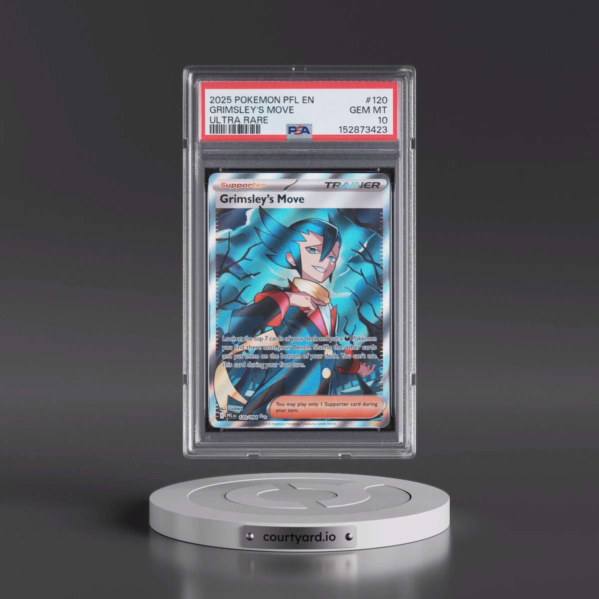 2025 Pokémon Pfl EN-Phantasmal Flames #120 Grimsley's Move - Ultra Rare (PSA 10 GEM MINT)