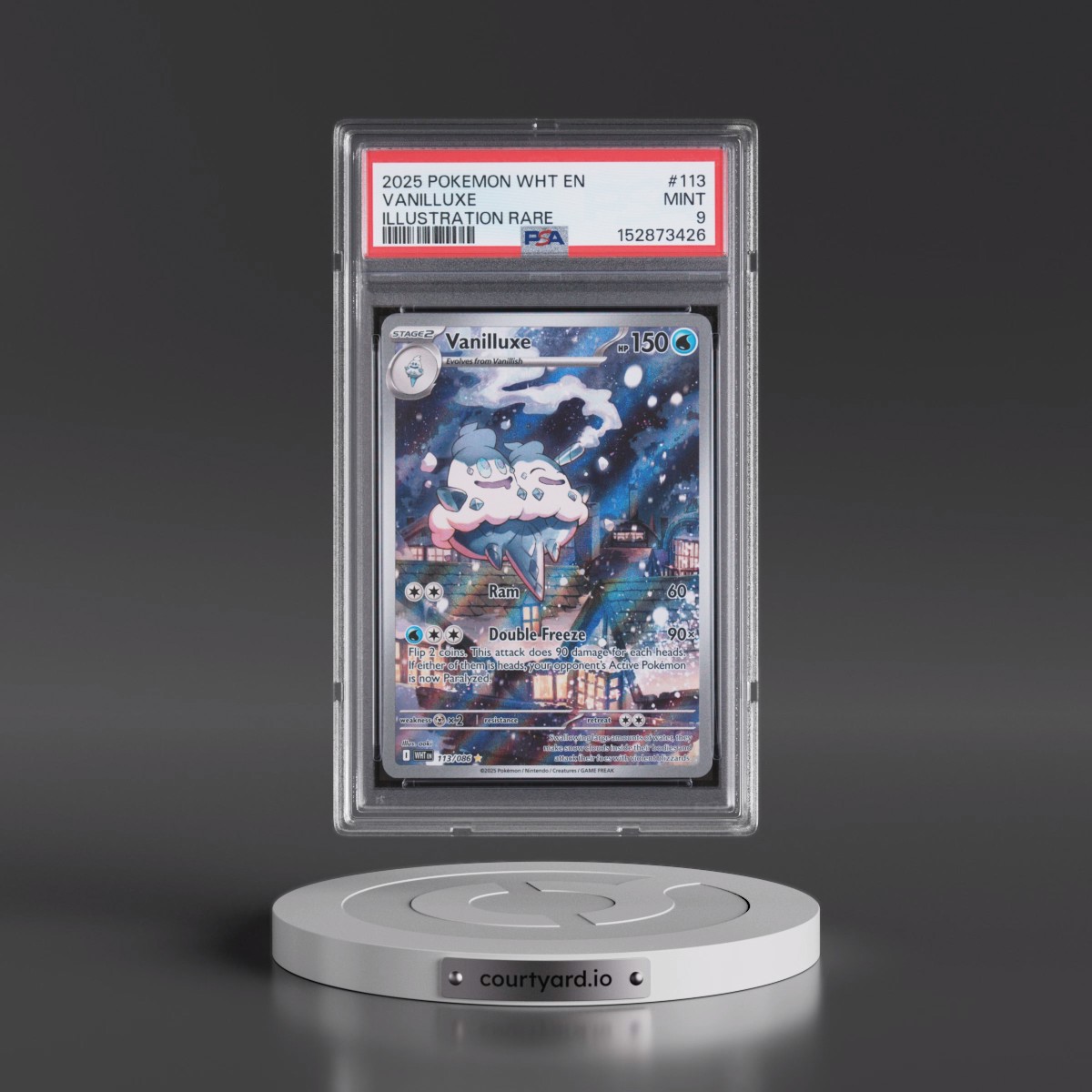 2025 Pokémon Wht EN-White Flare #113 Vanilluxe - Illustration Rare (PSA 9 MINT)