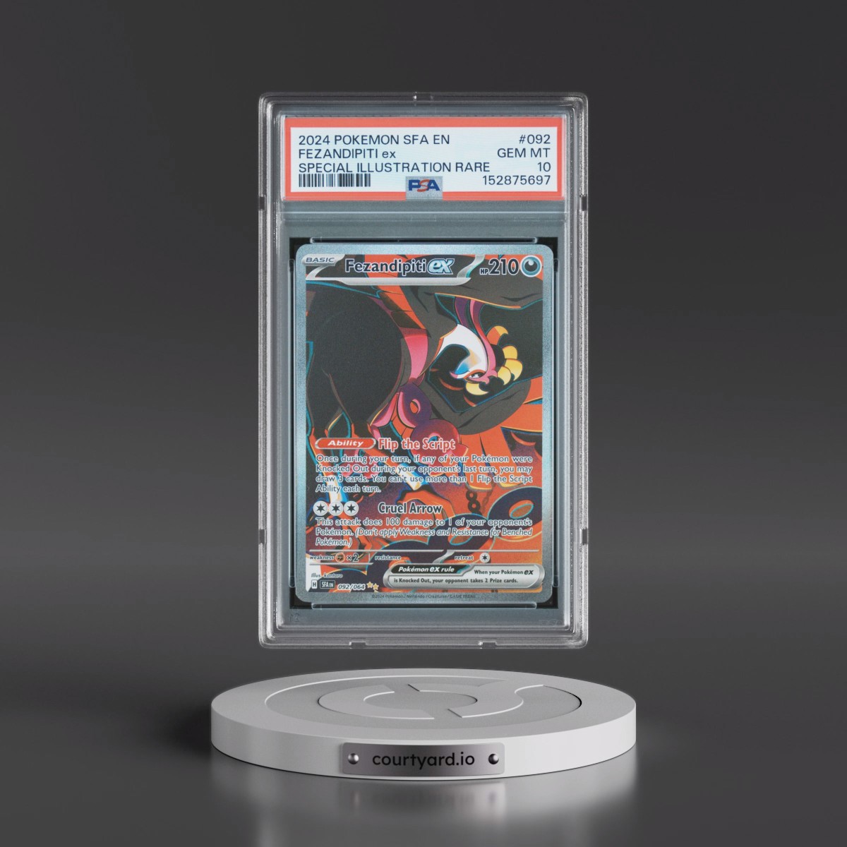 2024 Pokémon Sfa EN-Shrouded Fable #092 Fezandipiti EX - Holo Special Illustration Rare (PSA 10 GEM MINT)