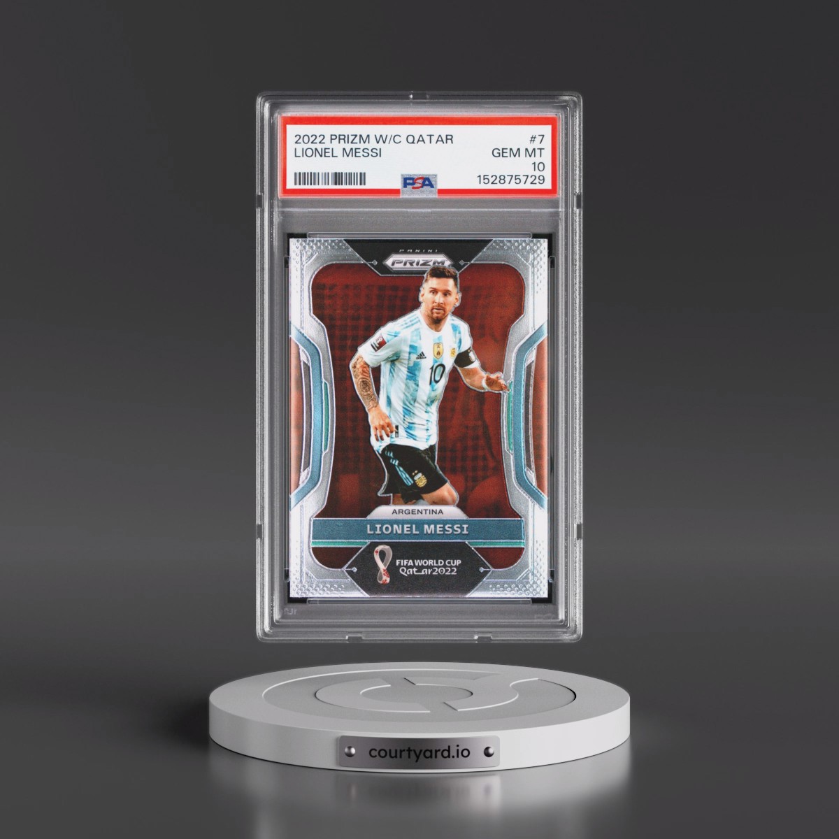 2022 Panini Prizm World Cup Qatar #7 Lionel Messi (PSA 10 GEM MINT)