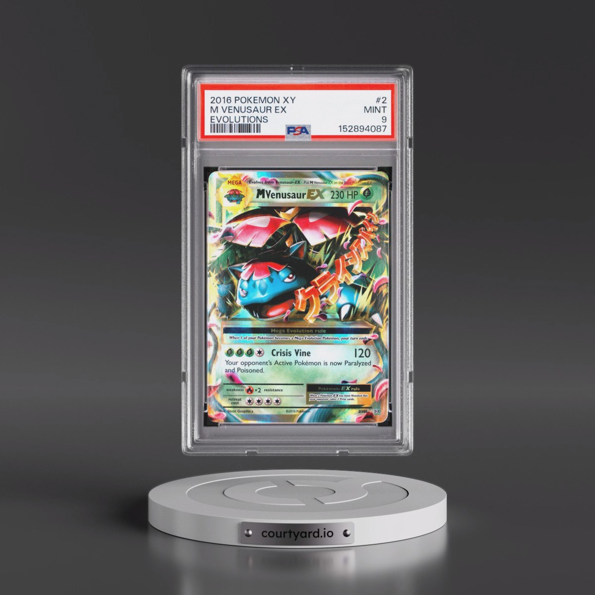 2016 Pokémon XY Evolutions #2 M Venusaur EX - Holo (PSA 9 MINT)