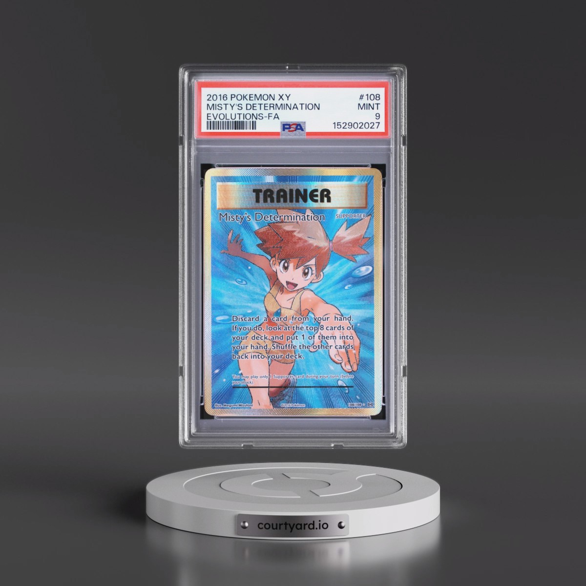 2016 Pokémon XY Evolutions #108 Misty's Determination - Full Art (PSA 9 MINT)