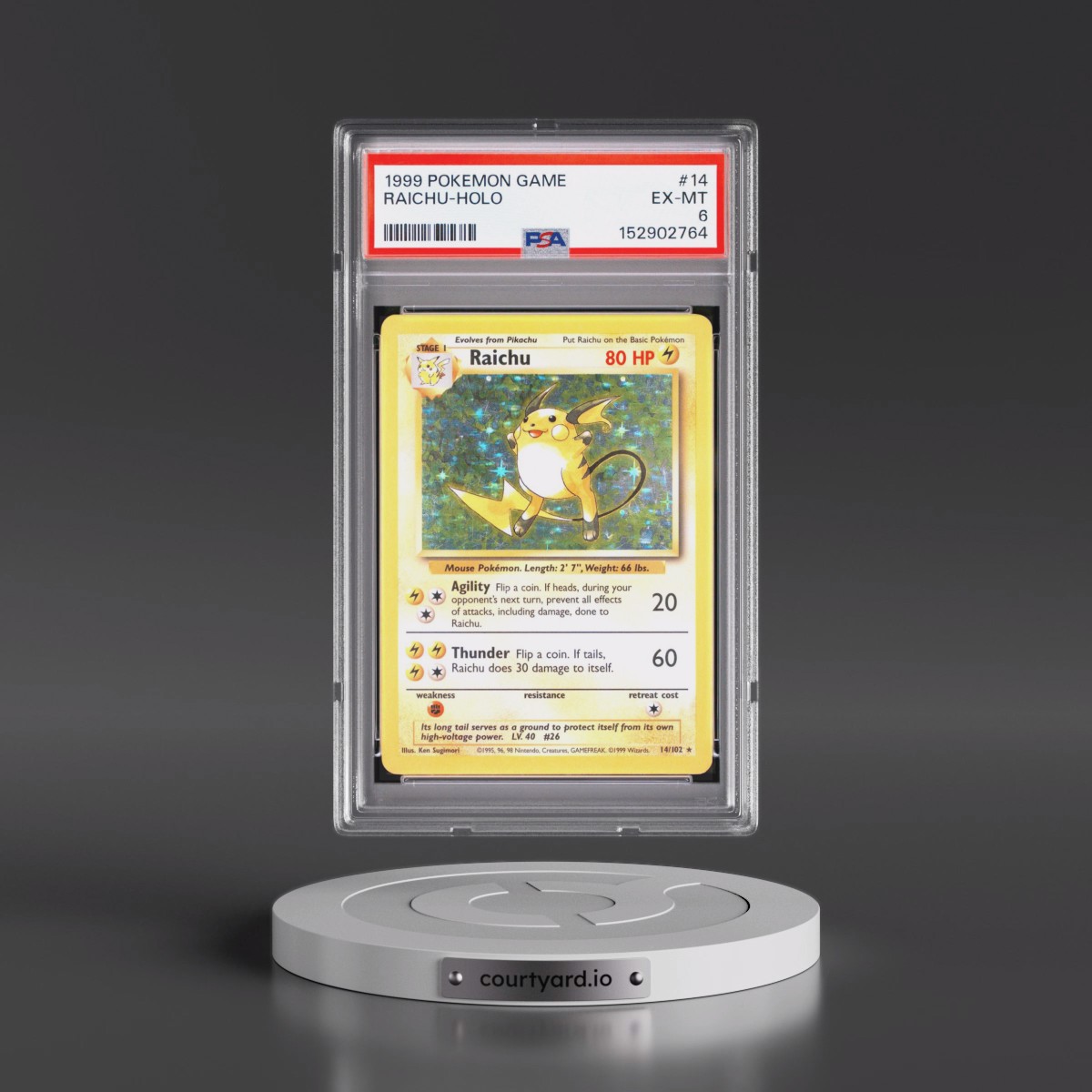 1999 Pokémon Game #14 Raichu - Holo (PSA 6 EX-MT)
