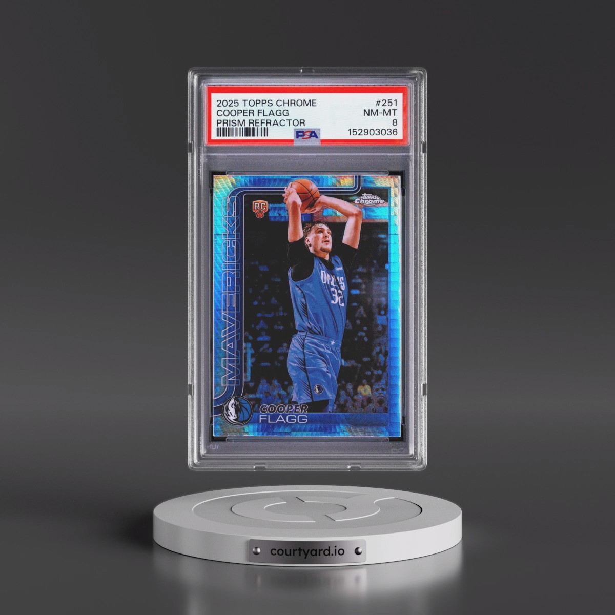 2025 Topps Chrome #251 Cooper Flagg - Prism Refractor (PSA 8 NM-MT)
