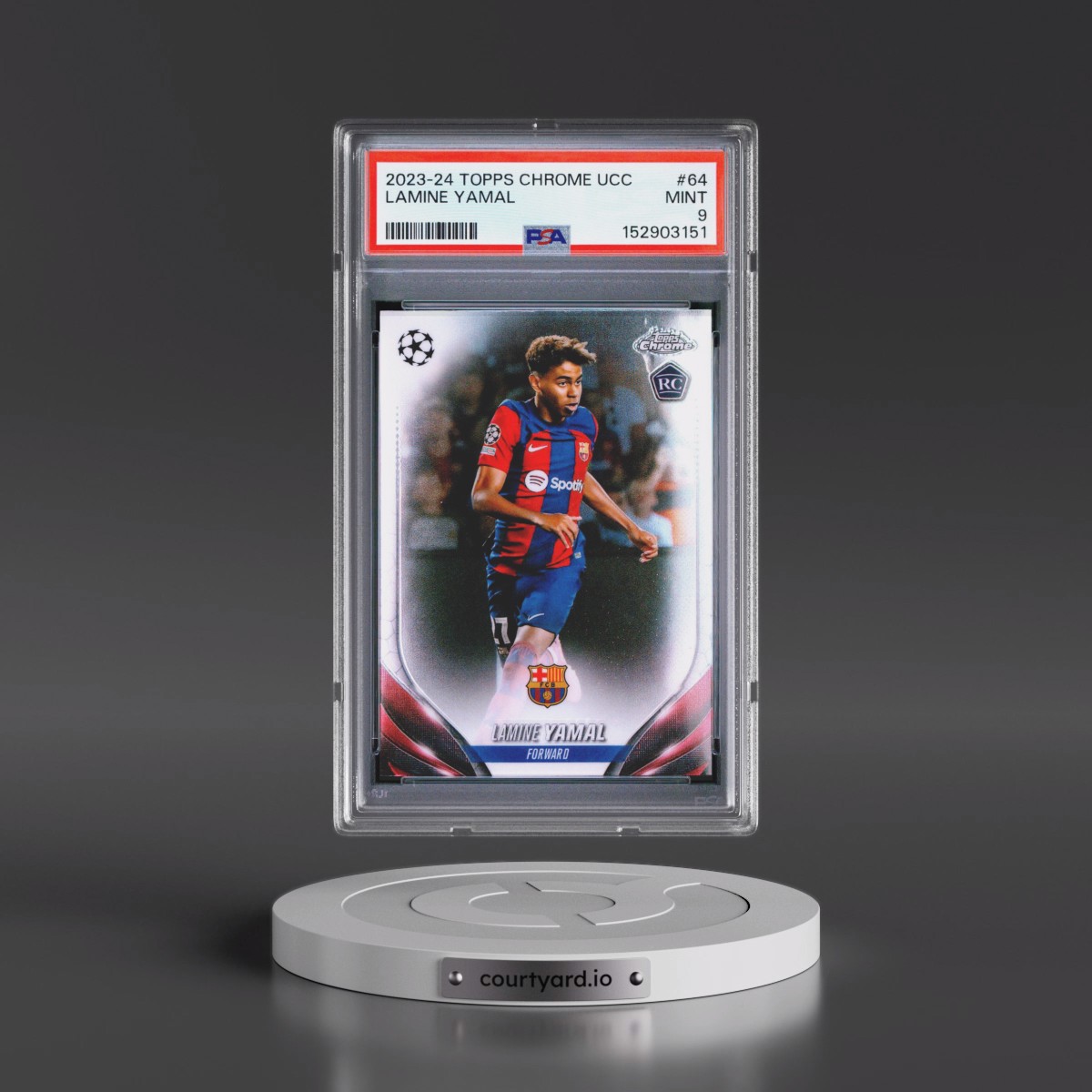 2023 Topps Chrome UEFA Club Competitions Lamine Yamal #64 PSA 9