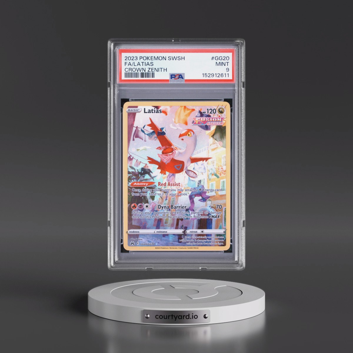 2023 Pokémon Sword and Shield Crown Zenith #GG20 Latias - Full Art (PSA 9 MINT)