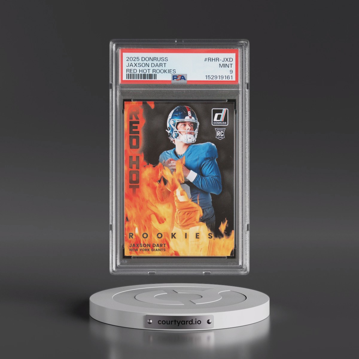 2025 Panini Donruss Red Hot Rookies #RHR-JXD Jaxson Dart (PSA 9 MINT)
