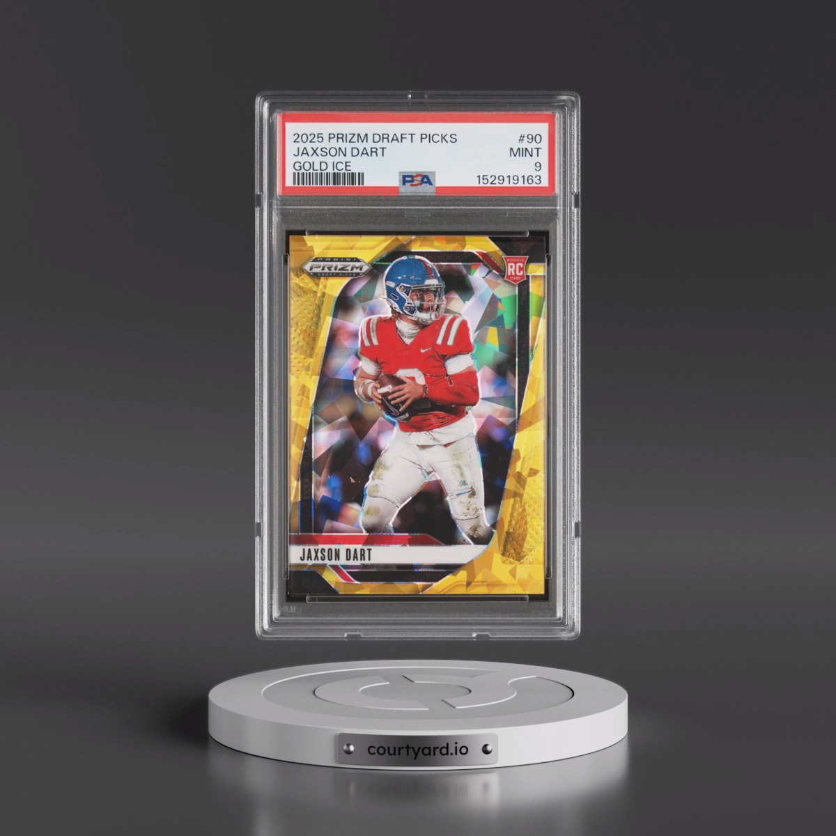 2025 Panini Prizm Draft Picks #90 Jaxson Dart - Gold Ice (PSA 9 MINT)
