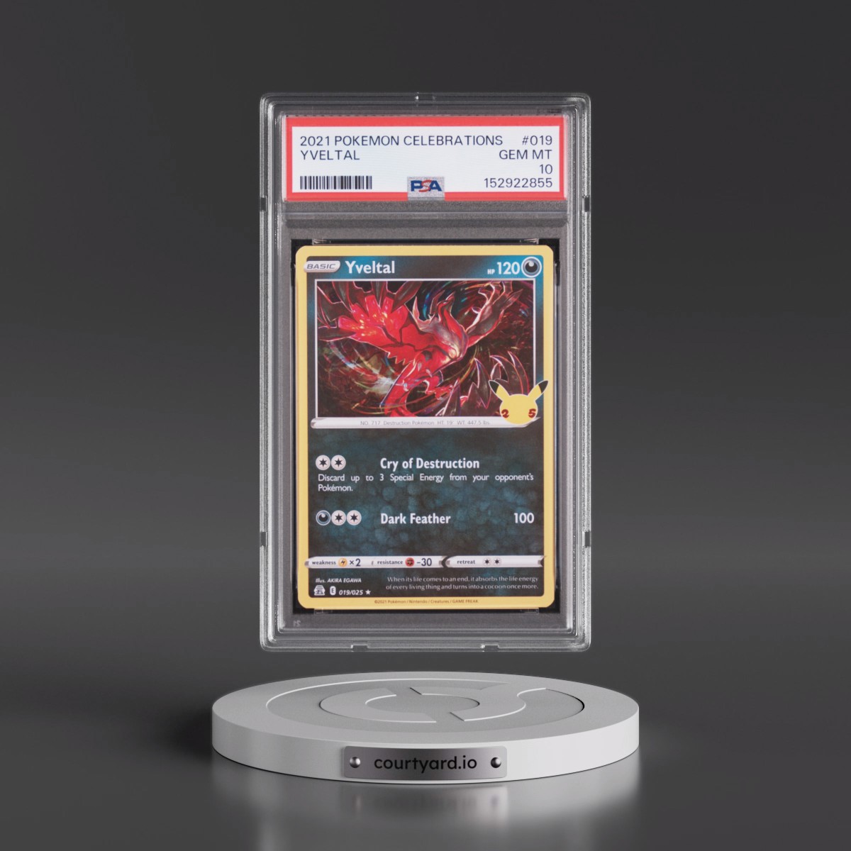 2021 Pokémon Celebrations #019 Yveltal (PSA 10 GEM MINT)