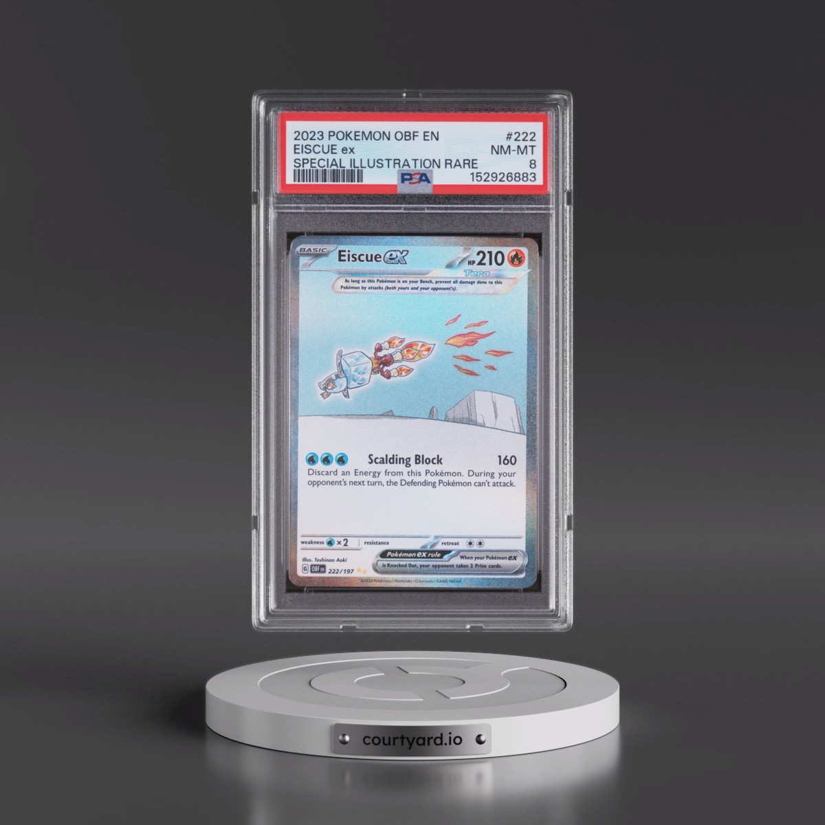 2023 Pokémon Obf EN-Obsidian Flames #222 Eiscue EX - Holo Special Illustration Rare (PSA 8 NM-MT)