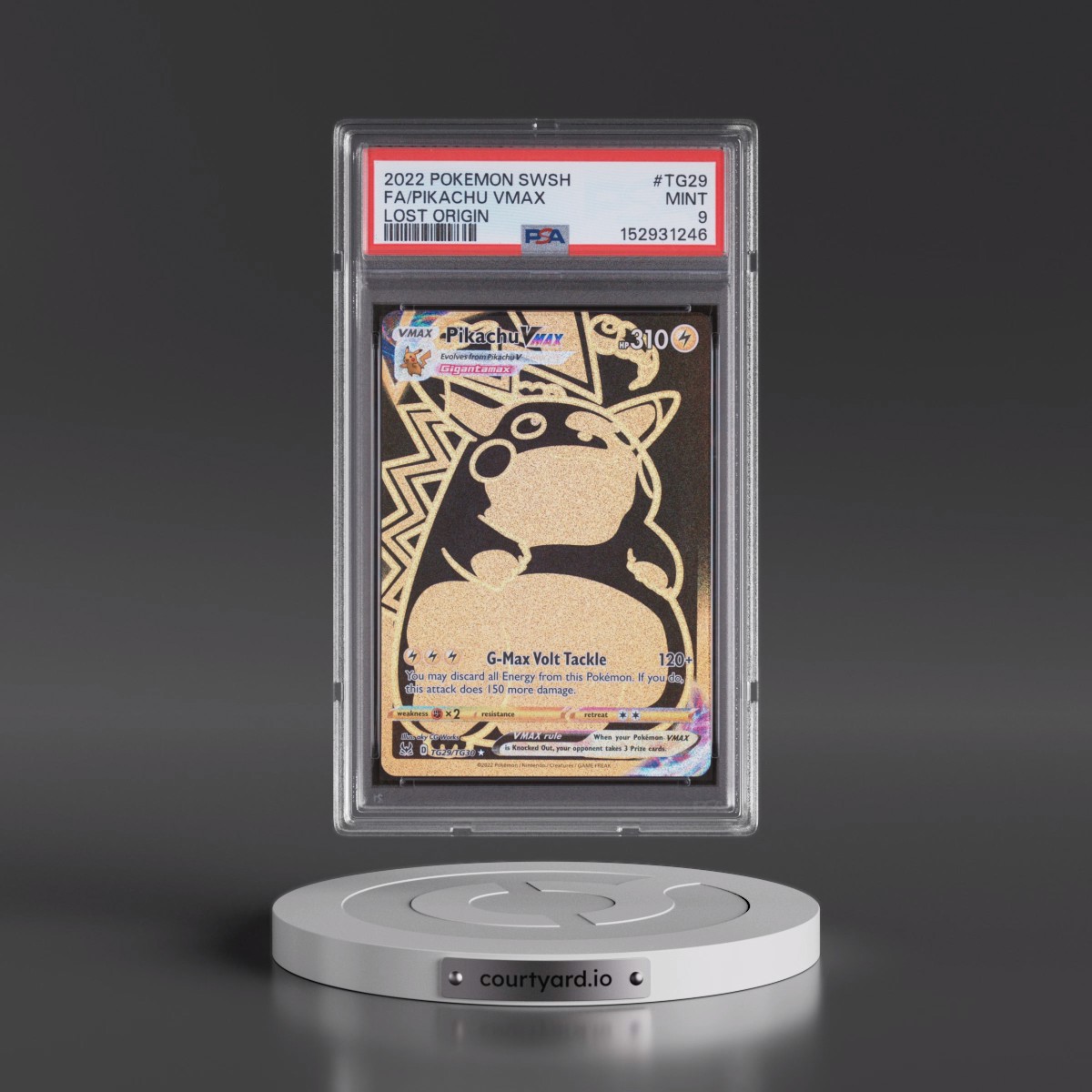 2022 Pokémon Sword & Shield Lost Origin #TG29 Pikachu Vmax - Full Art (PSA 9 MINT)