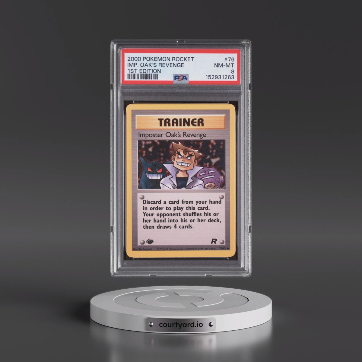 2000 Pokémon Rocket #76 Imposter Oak's Revenge - 1st Edition (PSA 8 NM-MT)