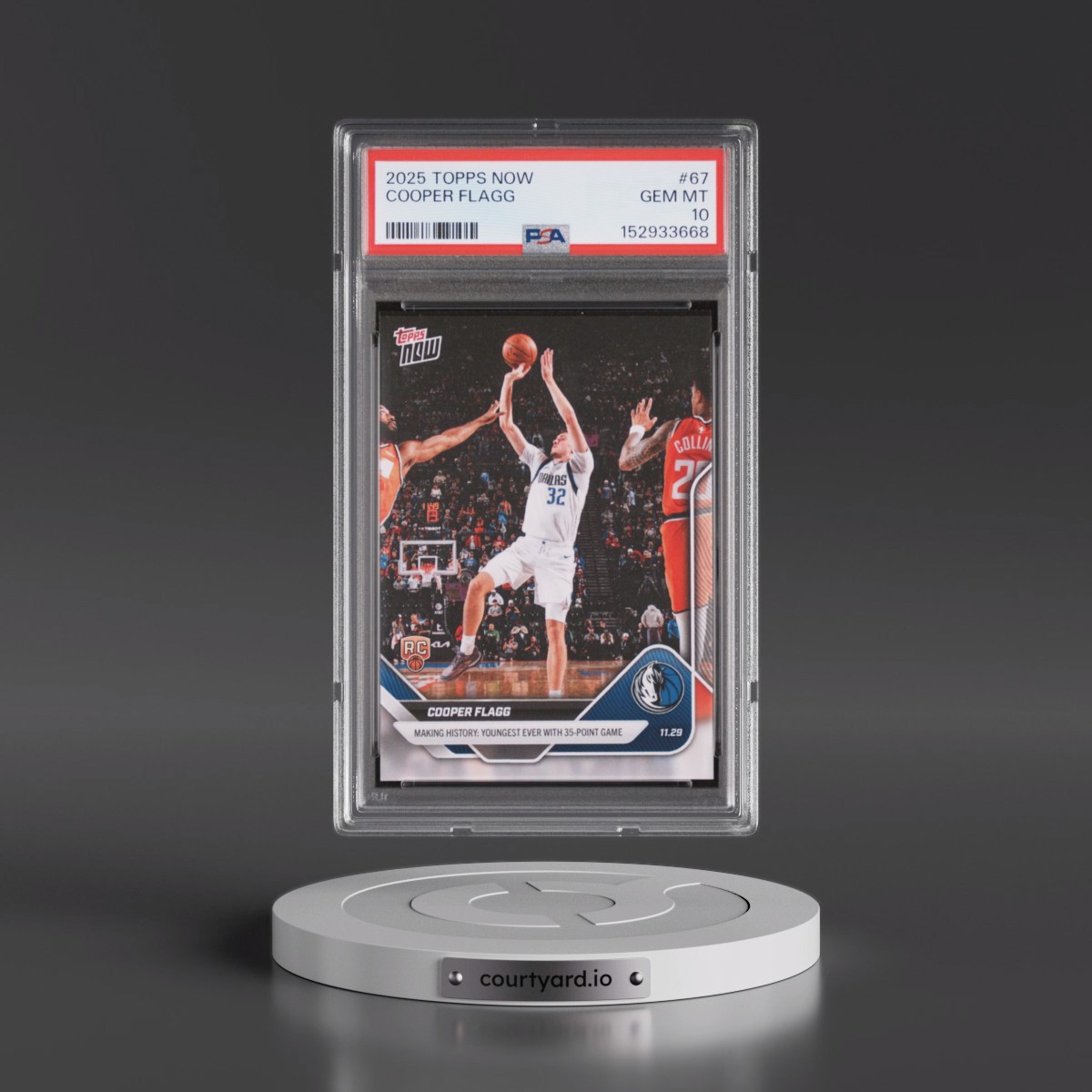 2025 Topps Now #67 Cooper Flagg (PSA 10 GEM MINT)