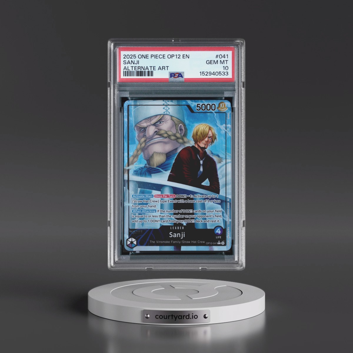 2025 One Piece OP12-Legacy of the Master #041 Sanji - Alternate Art (PSA 10 GEM MINT)