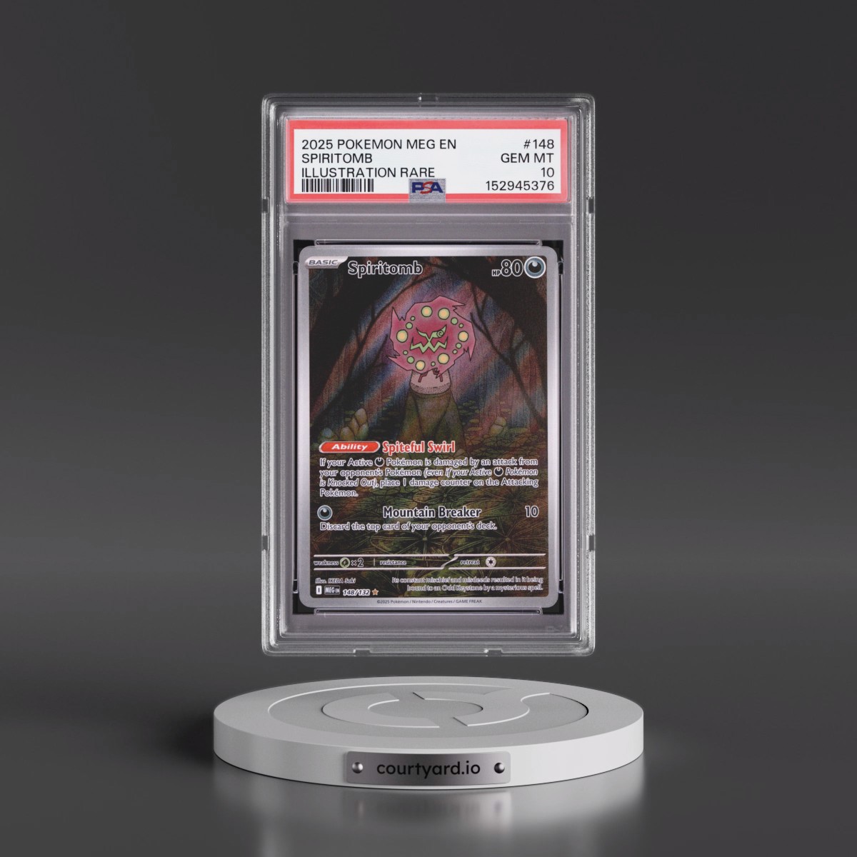 2025 Pokémon Meg EN-Mega Evolution #148 Spiritomb - Illustration Rare (PSA 10 GEM MINT)