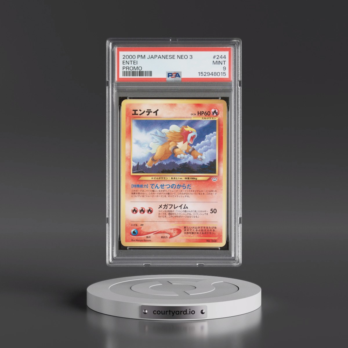 2000 Pokémon Neo 3 Promo #244 Entei - Promo (PSA 9 MINT)