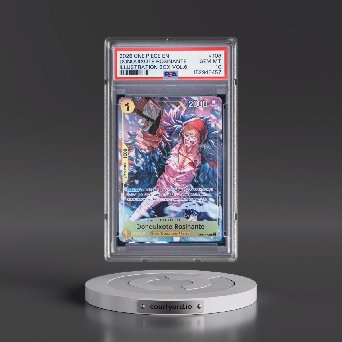 2026 One Piece Promos #108 Donquixote Rosinante - Illustration Box Vol.6 (PSA 10 GEM MINT)