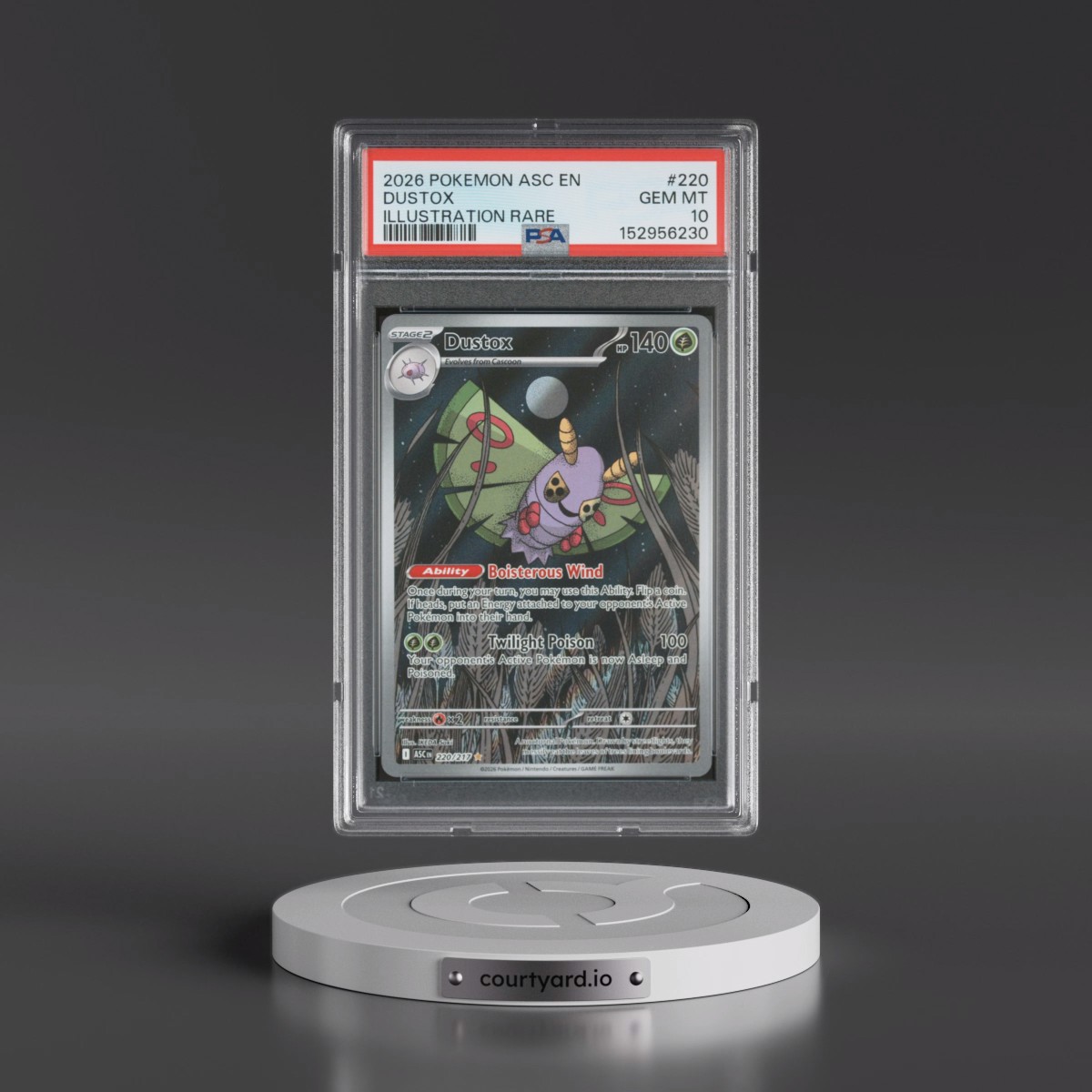 2026 Pokémon Asc EN-Ascended Heroes #220 Dustox - Illustration Rare (PSA 10 GEM MINT)