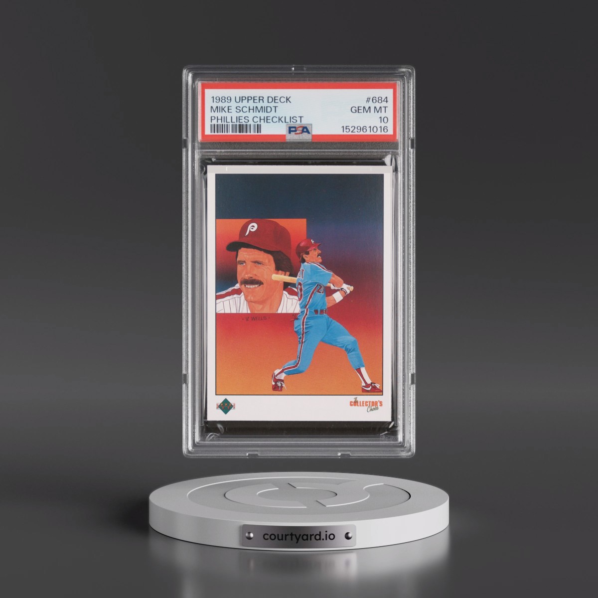 1989 Upper Deck #684 Mike Schmidt - Phillies Checklist (PSA 10 GEM MINT)