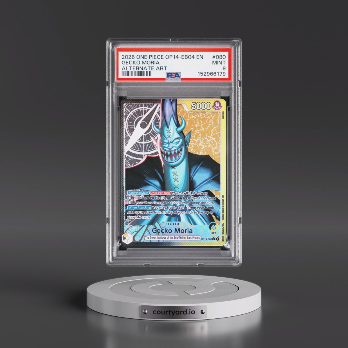 2026 One Piece OP14-EB04-the Azure Sea's Seven #080 Gecko Moria - Alternate Art (PSA 9 MINT)