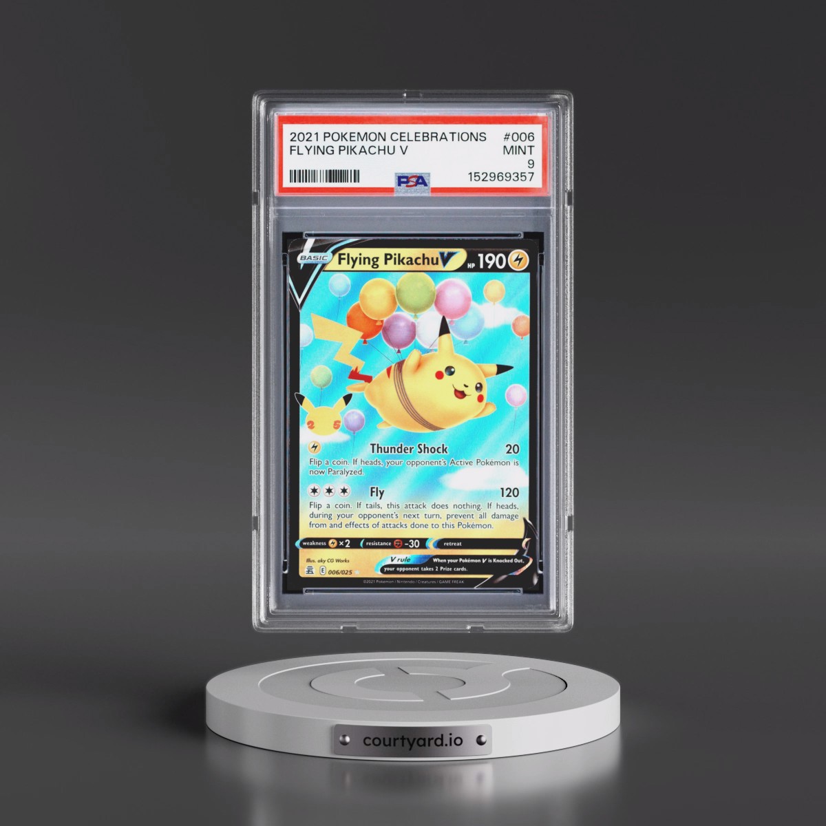 2021 Pokémon Celebrations #006 Flying Pikachu V - Holo (PSA 9 MINT)