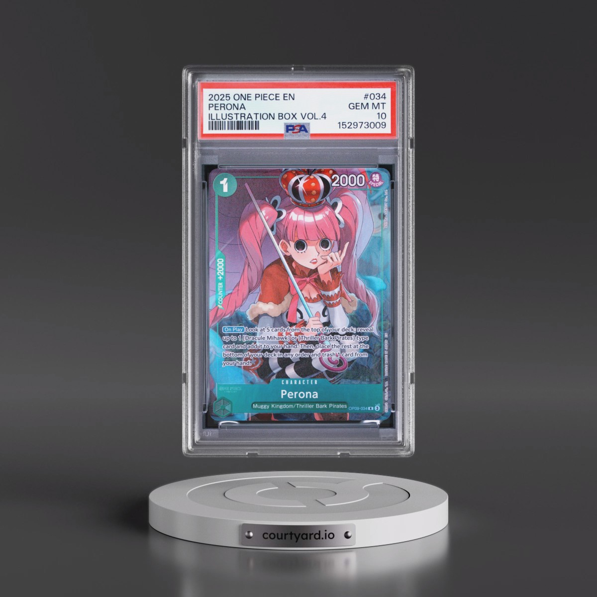 2025 One Piece Promos #034 Perona - Illustration Box Vol.4 (PSA 10 GEM MINT)