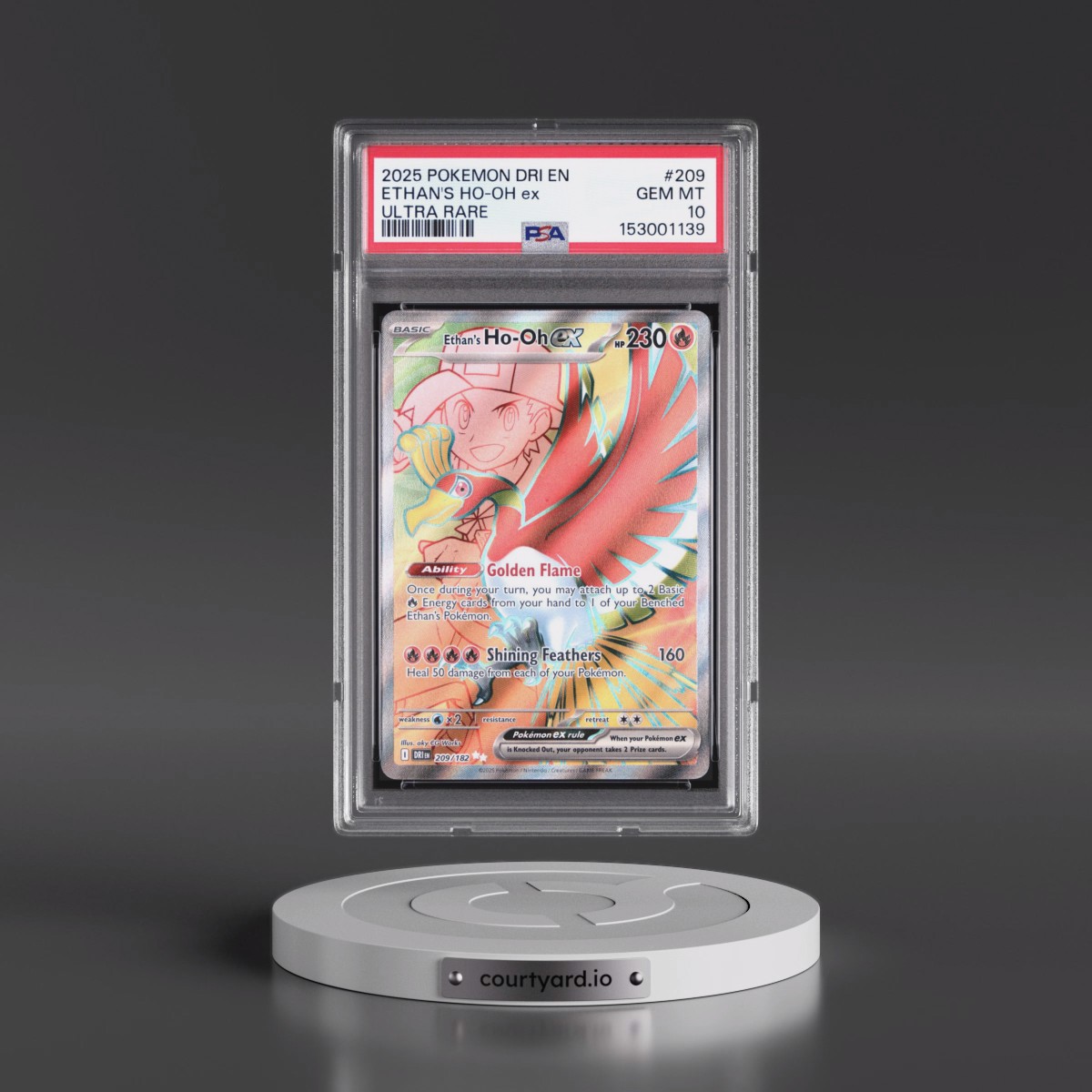 2025 Pokémon Dri EN-Destined Rivals #209 Ethan's HO-Oh EX - Holo Ultra Rare (PSA 10 GEM MINT)