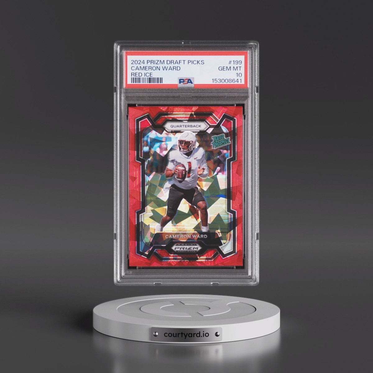 2024 Panini Prizm Draft Picks #199 Cameron Ward - Red Ice (PSA 10 GEM MINT)