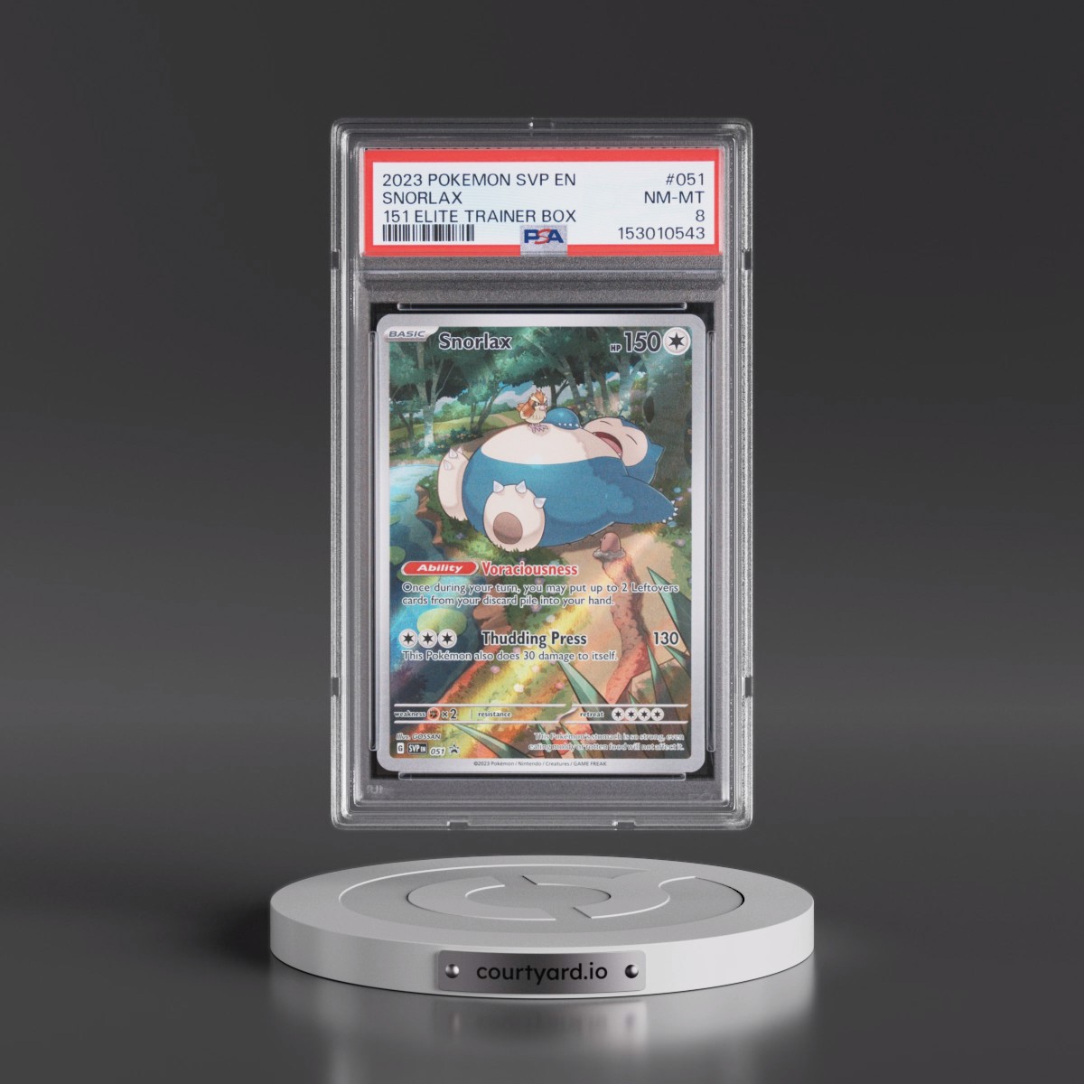 2023 Pokémon Svp EN-SV Black Star Promo #051 Snorlax - 151 Elite Trainer Box (PSA 8 NM-MT)