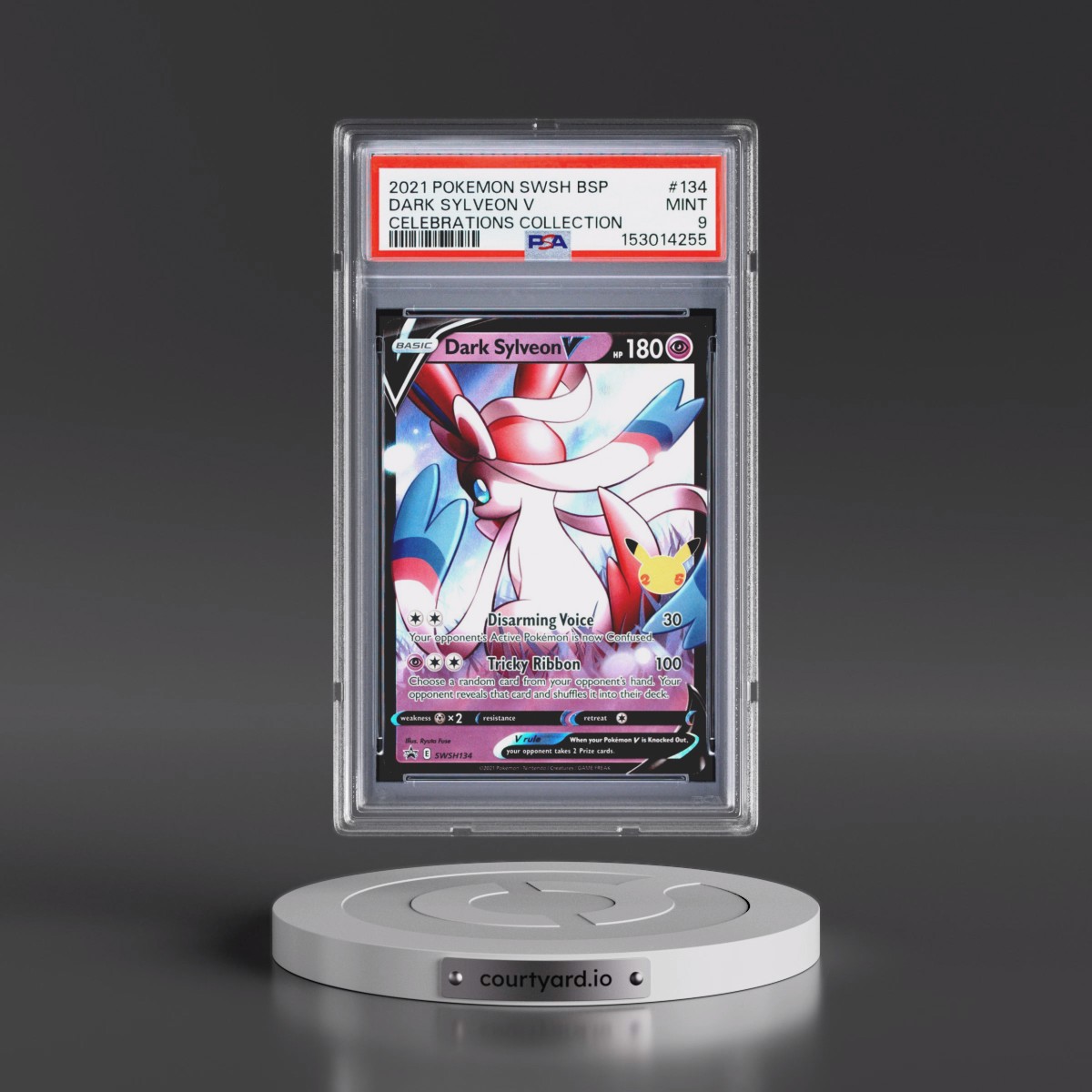 2021 Pokémon Swsh Black Star Promo #134 Dark Sylveon V - Holo Celebrations Collection (PSA 9 MINT)